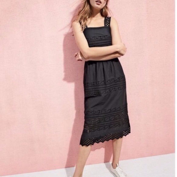 j crew black eyelet dress